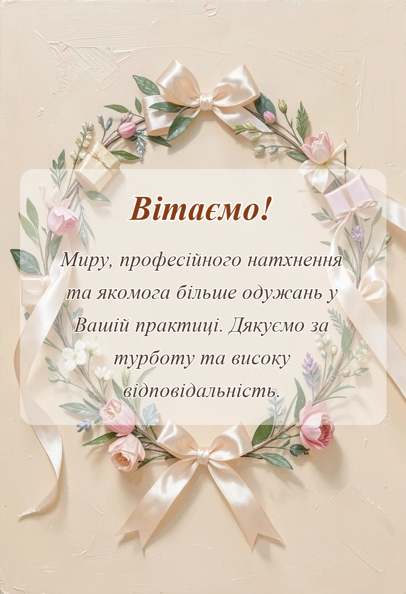 святкова картинка: привітання з днем лікаря