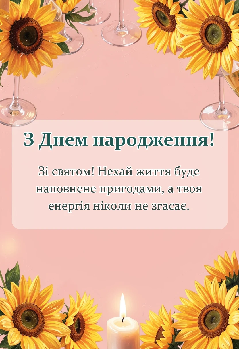 листівка з побажанням - привітання з днем народження однокласниці