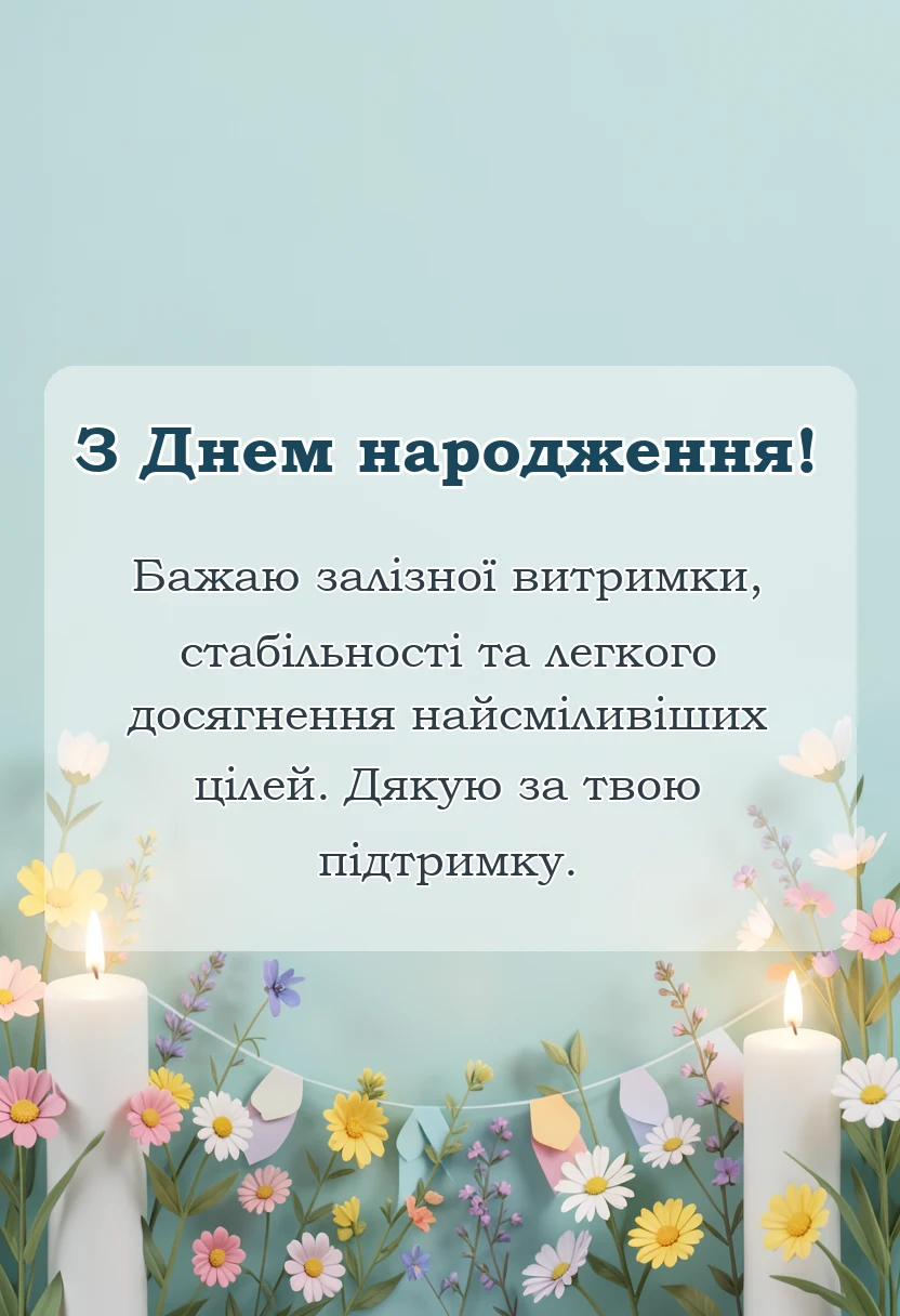 унікальна листівка - привітання з днем народження чоловікам своїми словами