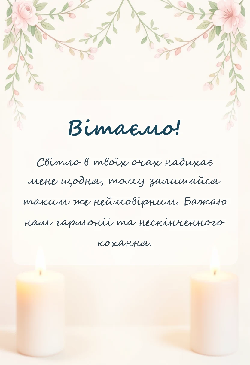 вітальна листівка - побажання на день святого валентина