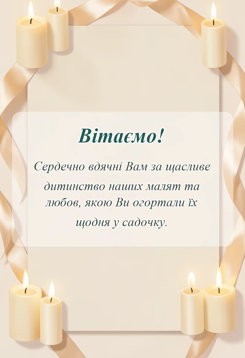 унікальна листівка - подяка вихователям від батьків на випускний