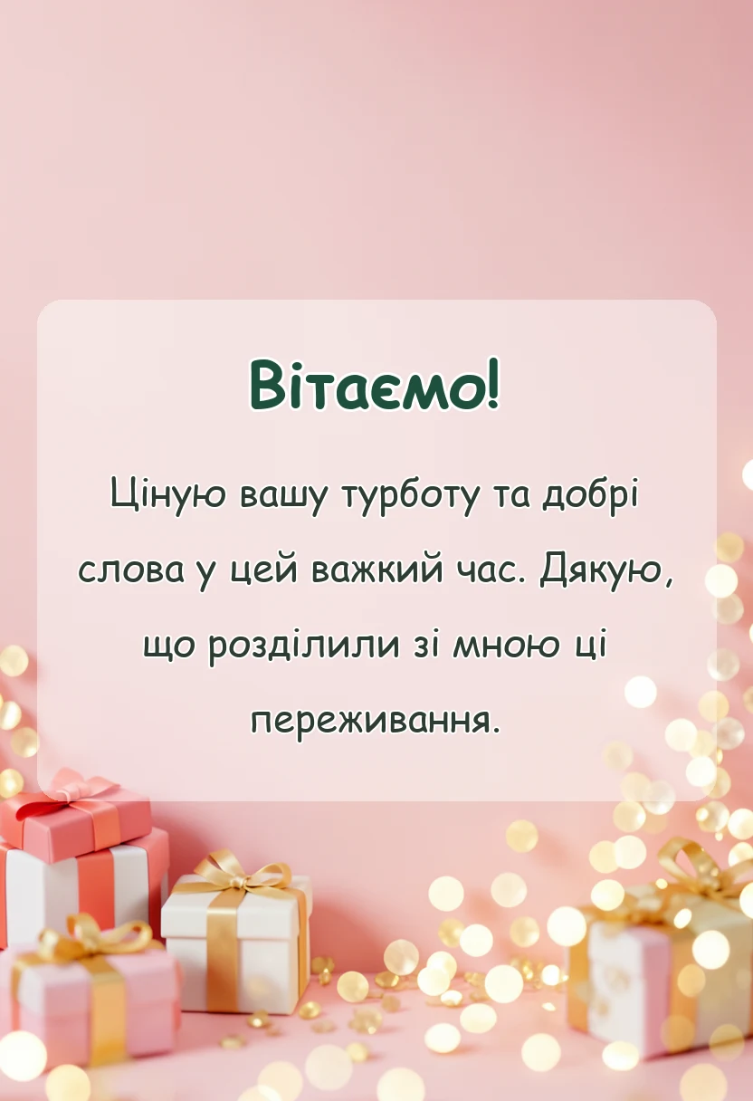 унікальна листівка - подяка за співчуття своїми словами