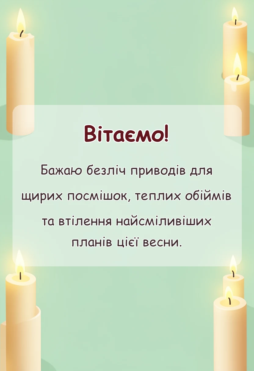 унікальна листівка - привітання з 8 березня своїми словами коротко