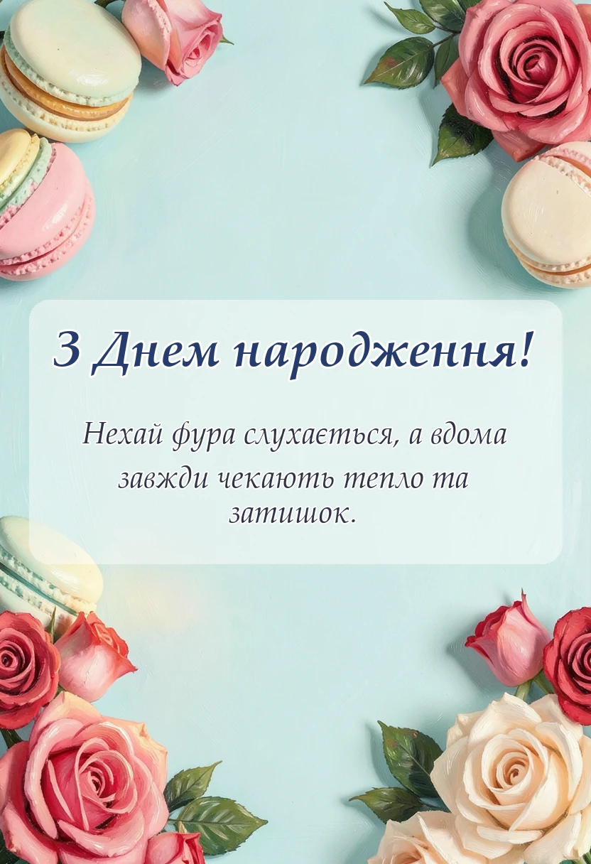 вітальна листівка - привітання з днем народження дальнобойщику українською