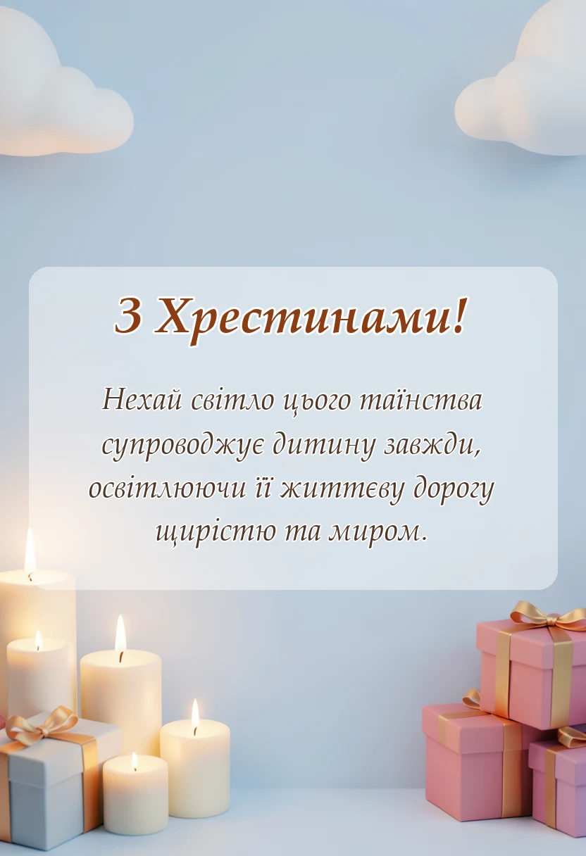 красива листівка: короткі привітання з хрестинами