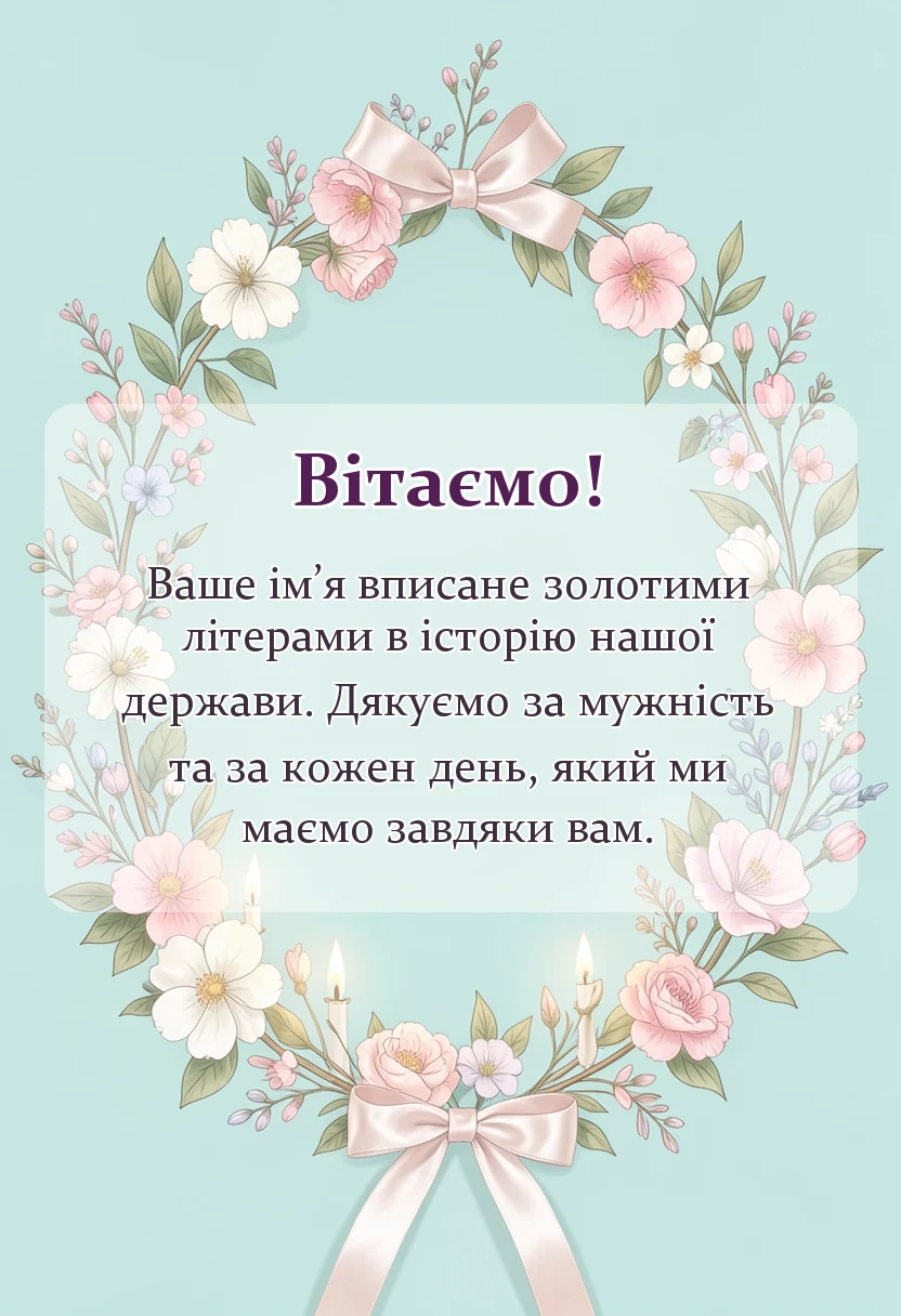 листівка з побажанням - слова подяки загиблим воїнам в прозі