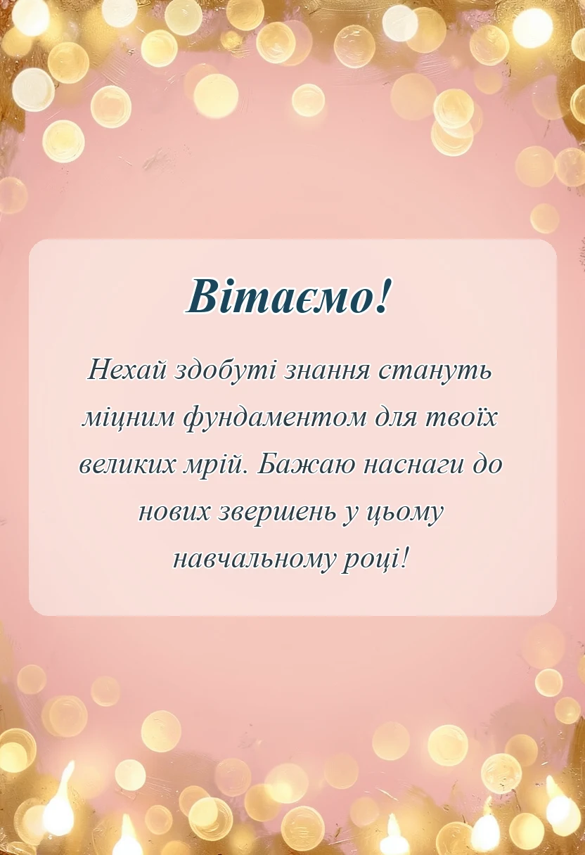 унікальна листівка - побажання на 1 вересня