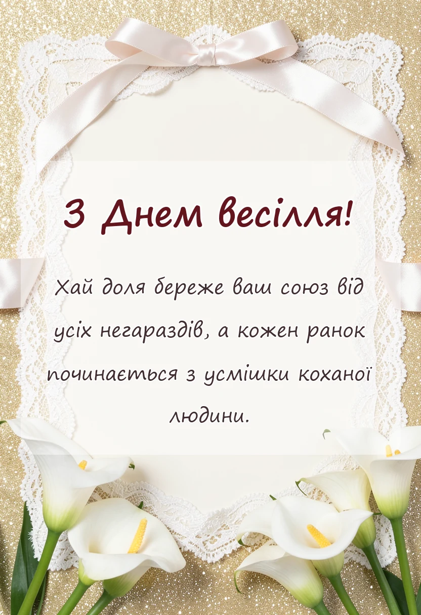 унікальна листівка - привітання до традиційного українського весілля