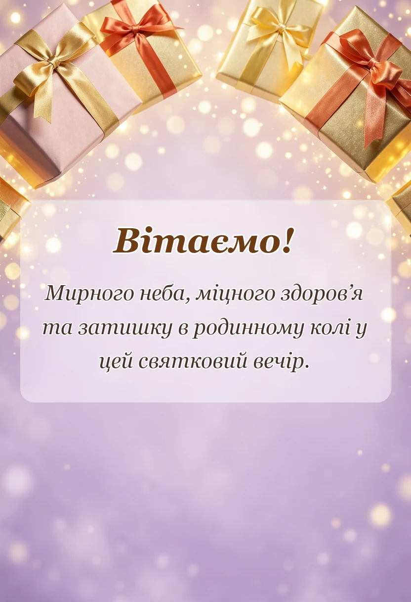 унікальна листівка - привітання з щедрим вечором та старим новим роком