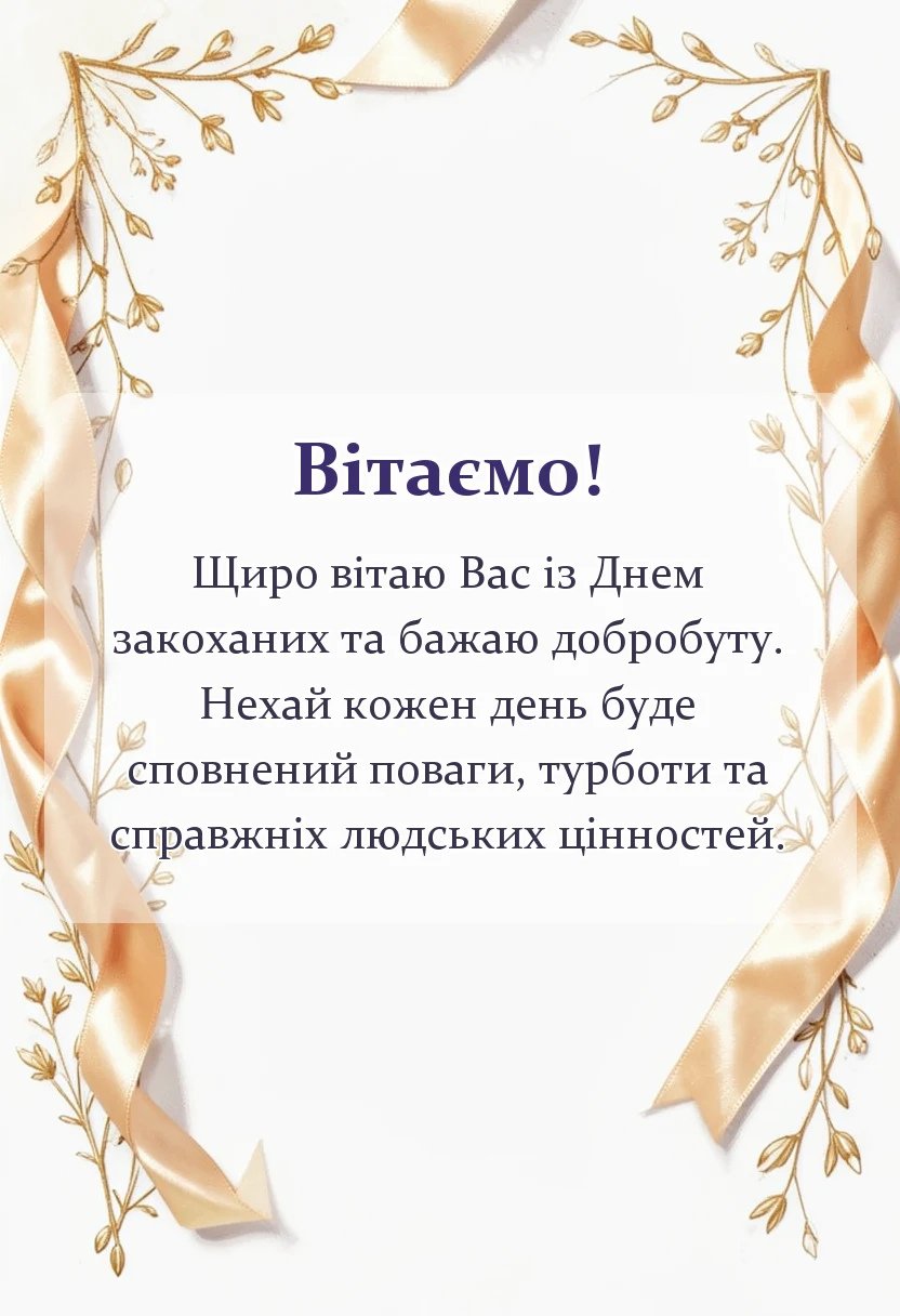 унікальна листівка - привітання з днем закоханих своїми словами