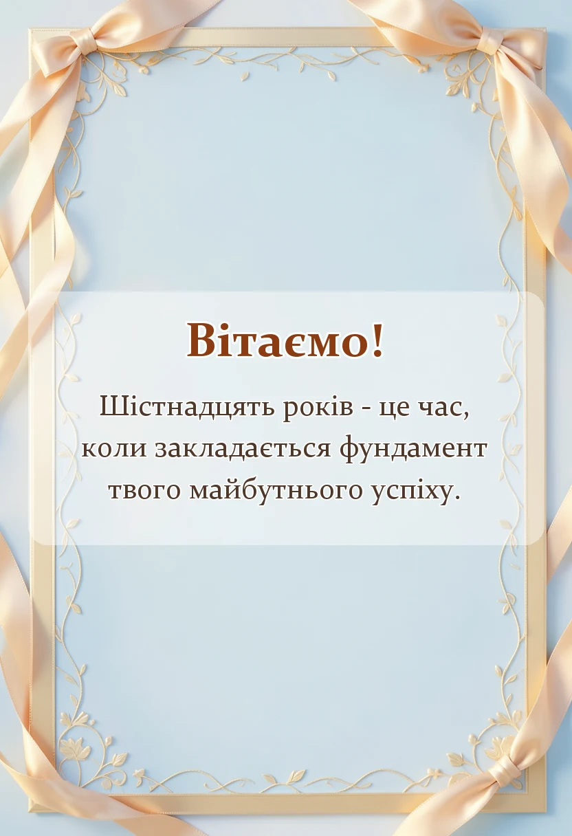 унікальна листівка - привітання з днем народження 16 років хлопчику