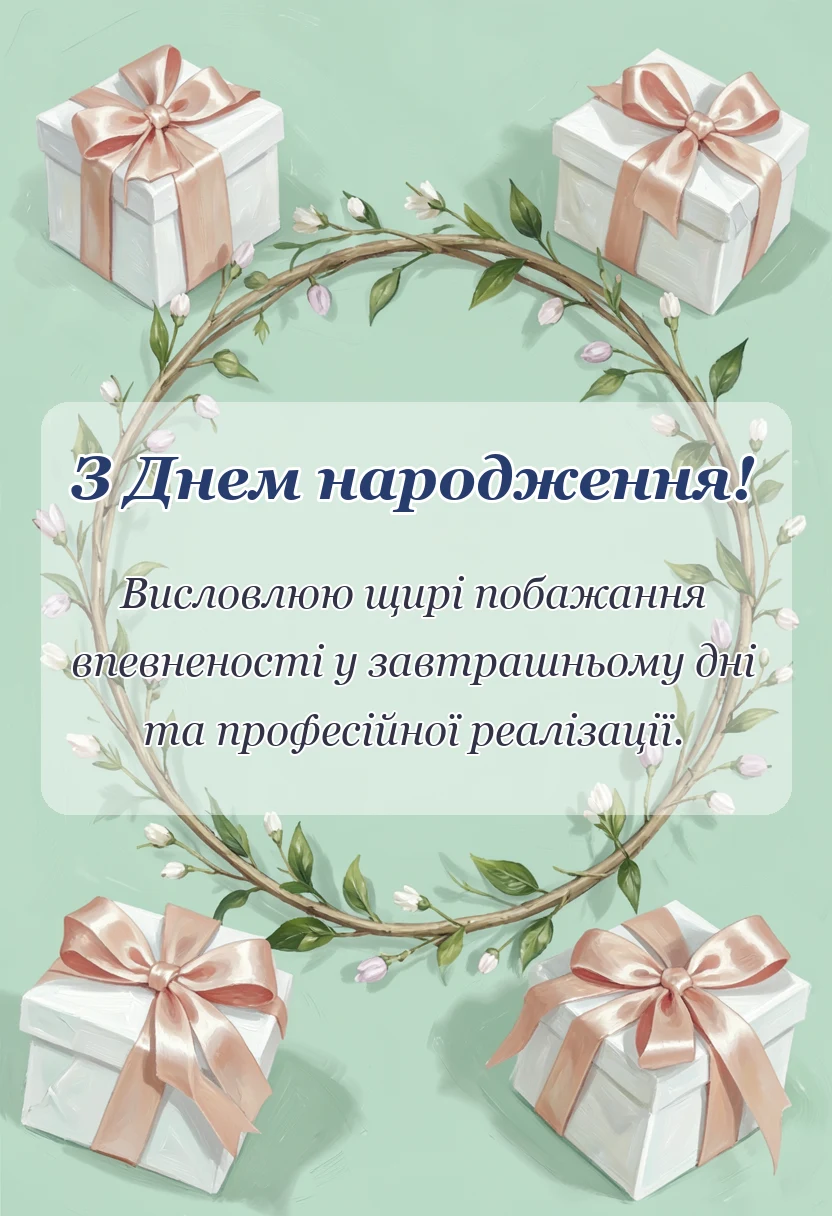 листівка з побажанням - привітання з днем народження чоловікам своїми словами