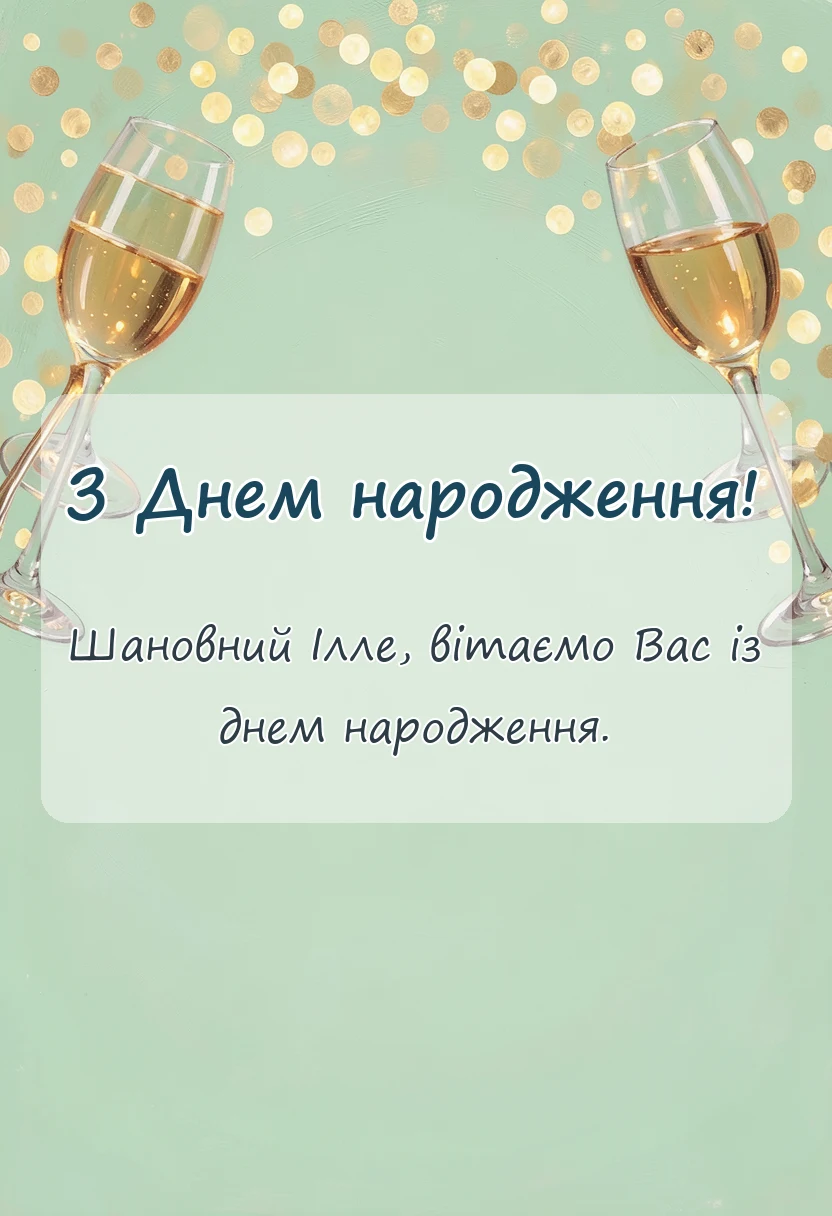 вітальна листівка - привітання з днем народження іллі