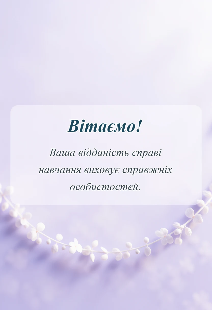 унікальна листівка - гарні слова про першу вчительку
