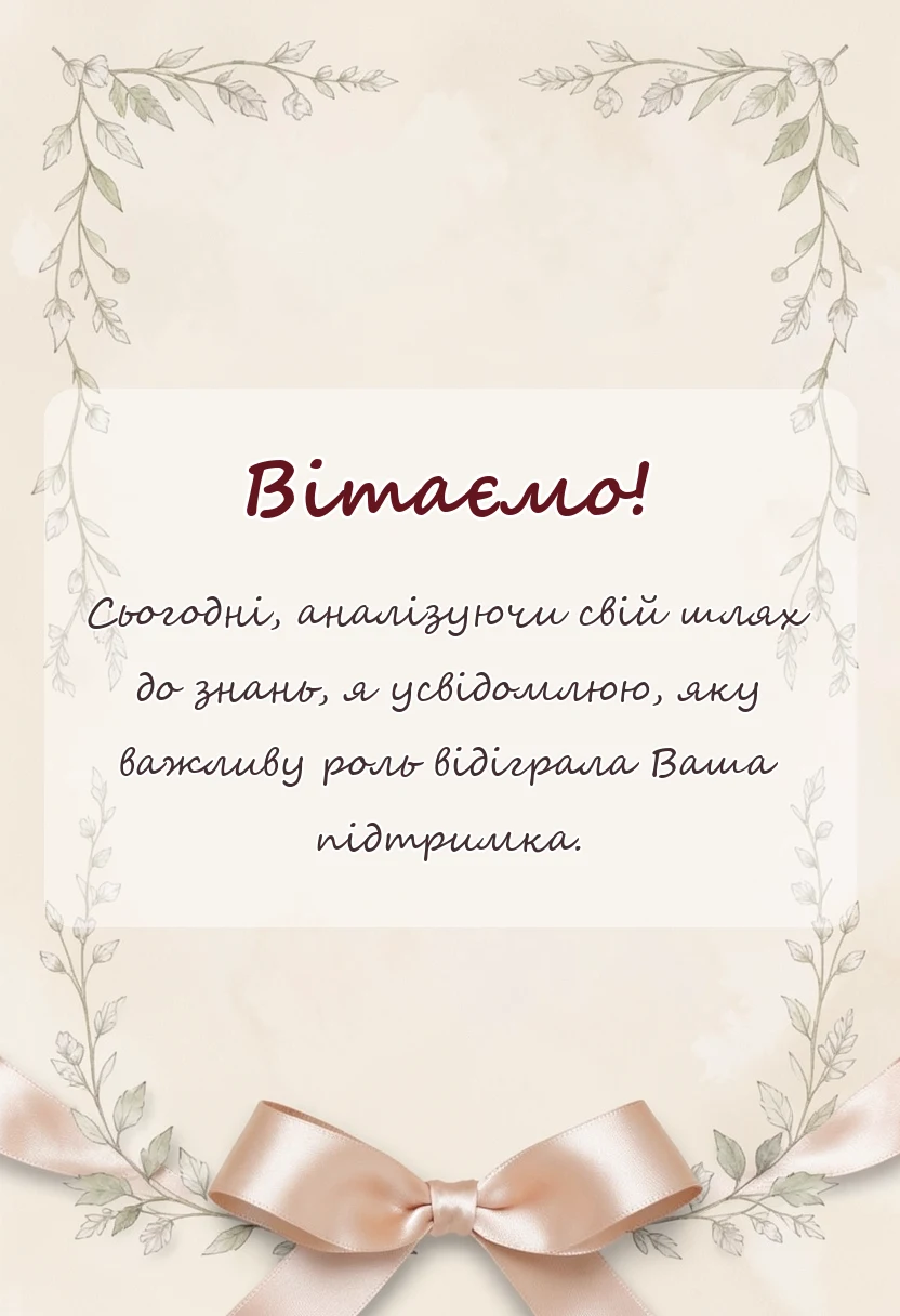 унікальна листівка - подяка першій вчительці від учня