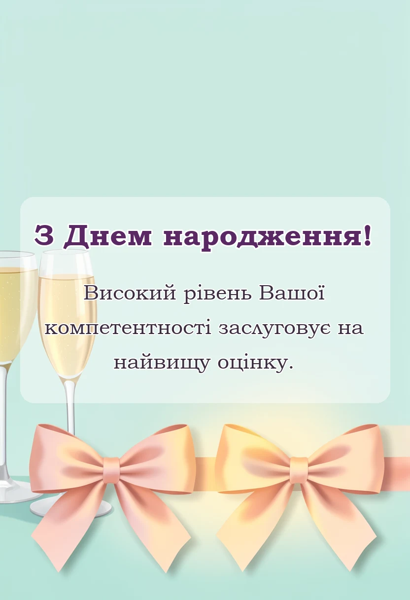 вітальна листівка - привітання з днем народження бухгалтера своїми словами