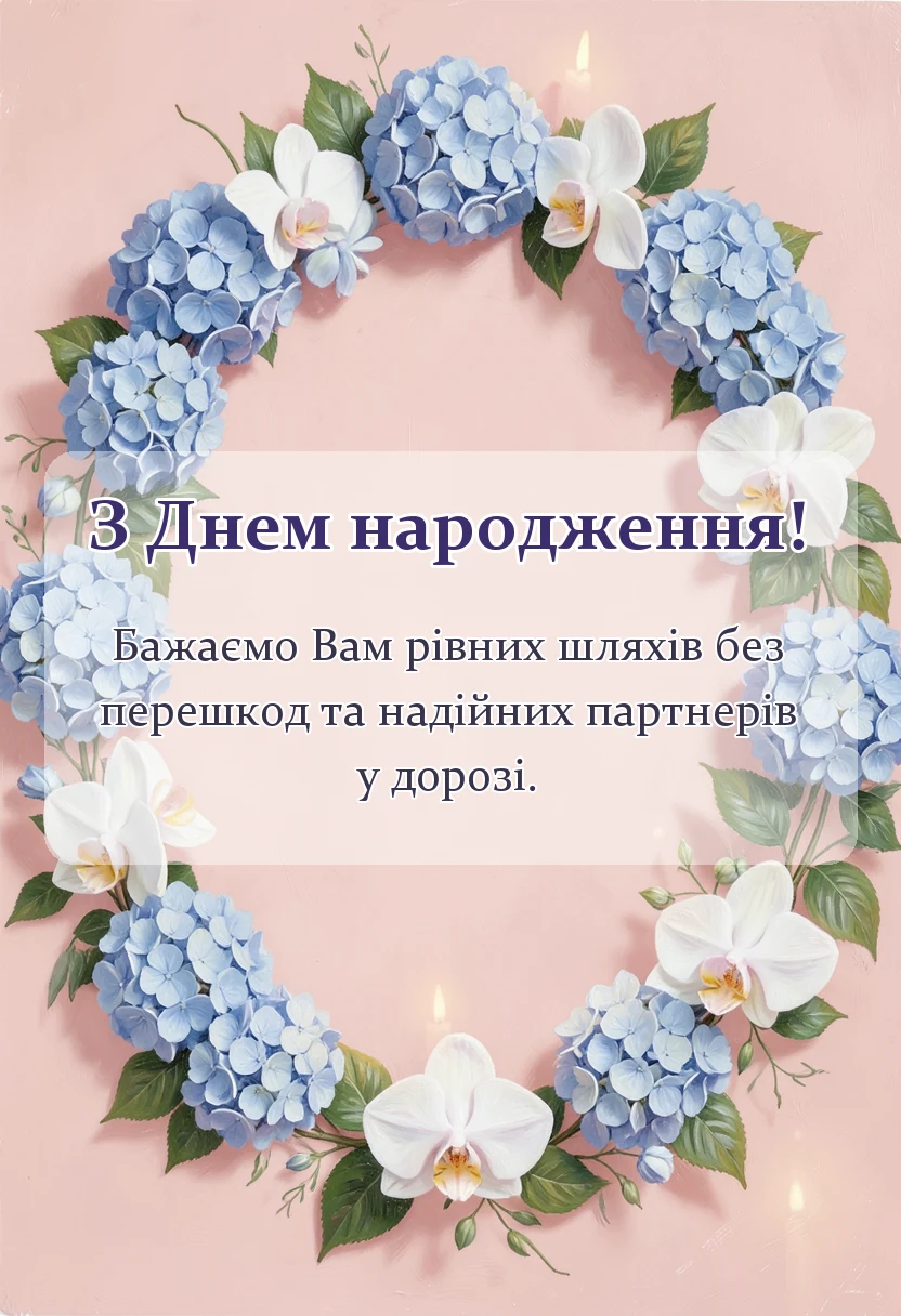 вітальна листівка - привітання з днем народження дальнобойщику українською