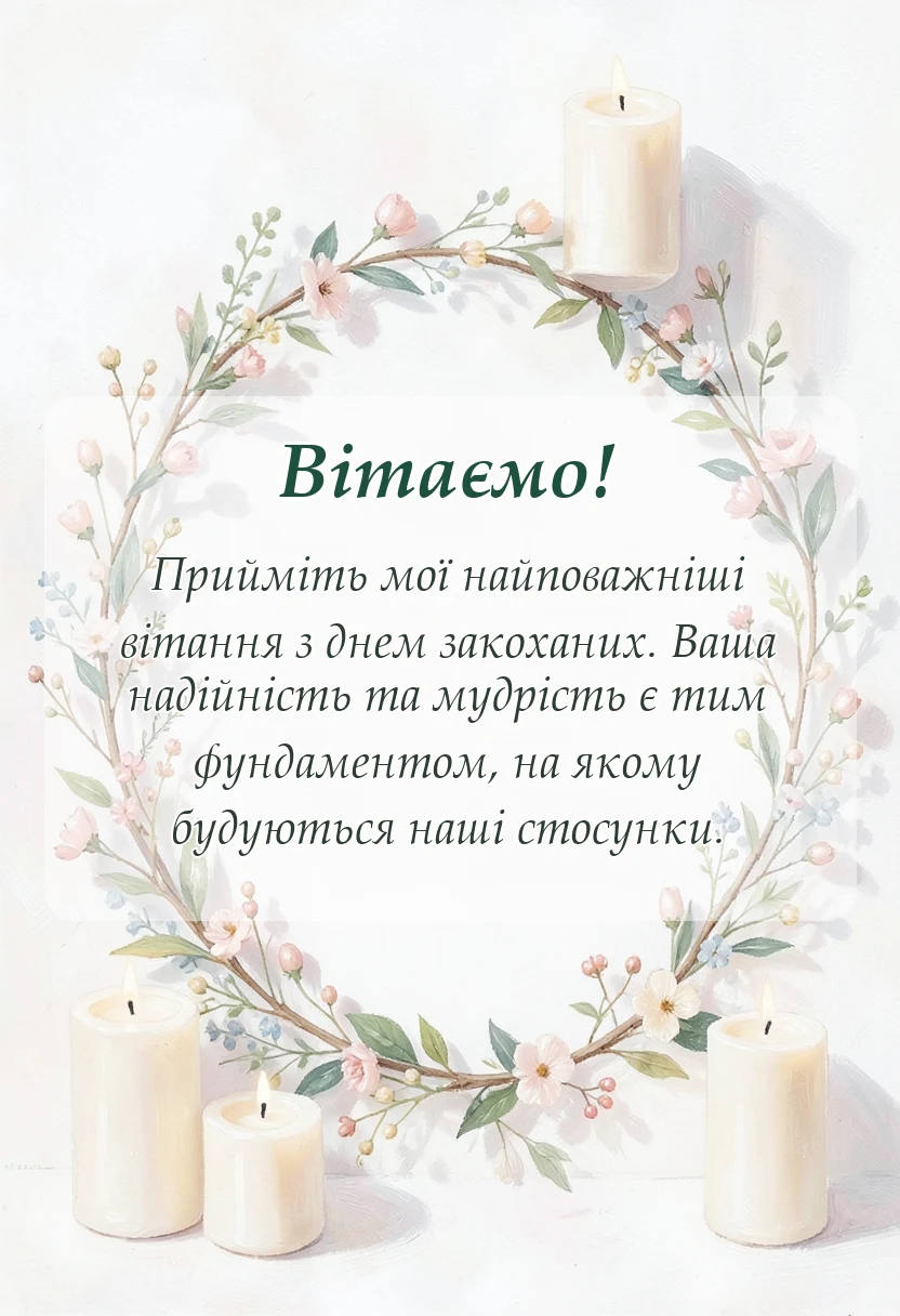 унікальна листівка - привітання з днем закоханих коханому
