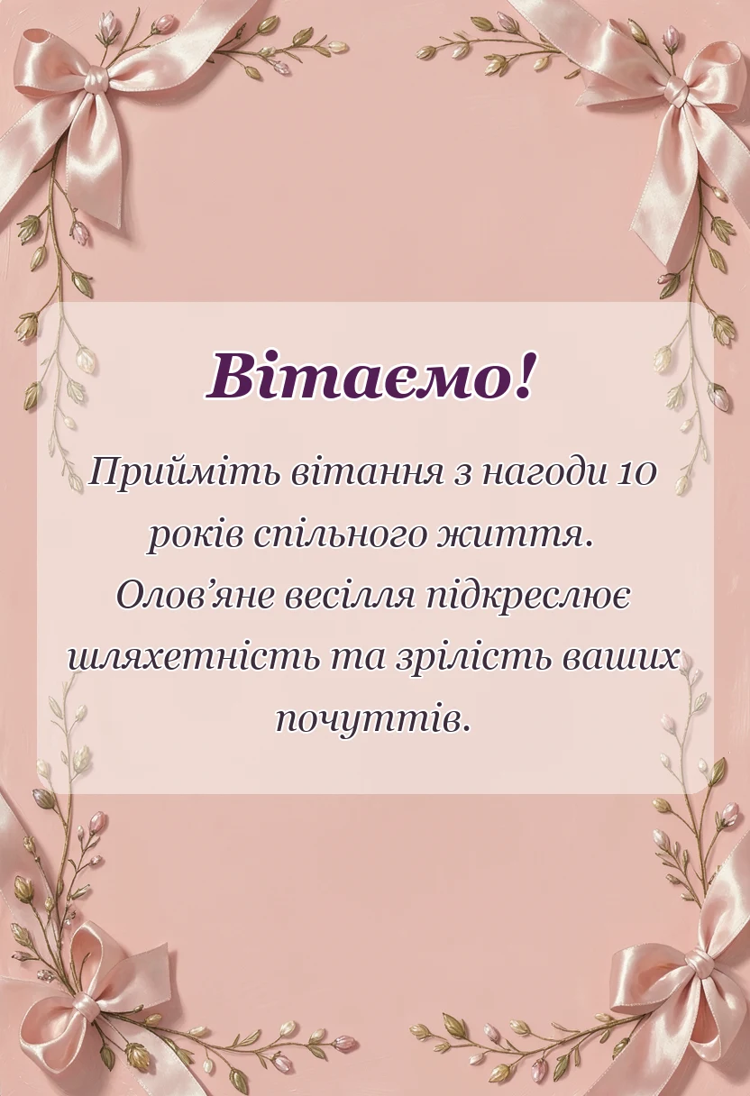 листівка з побажанням - картинки з олов'яним весіллям