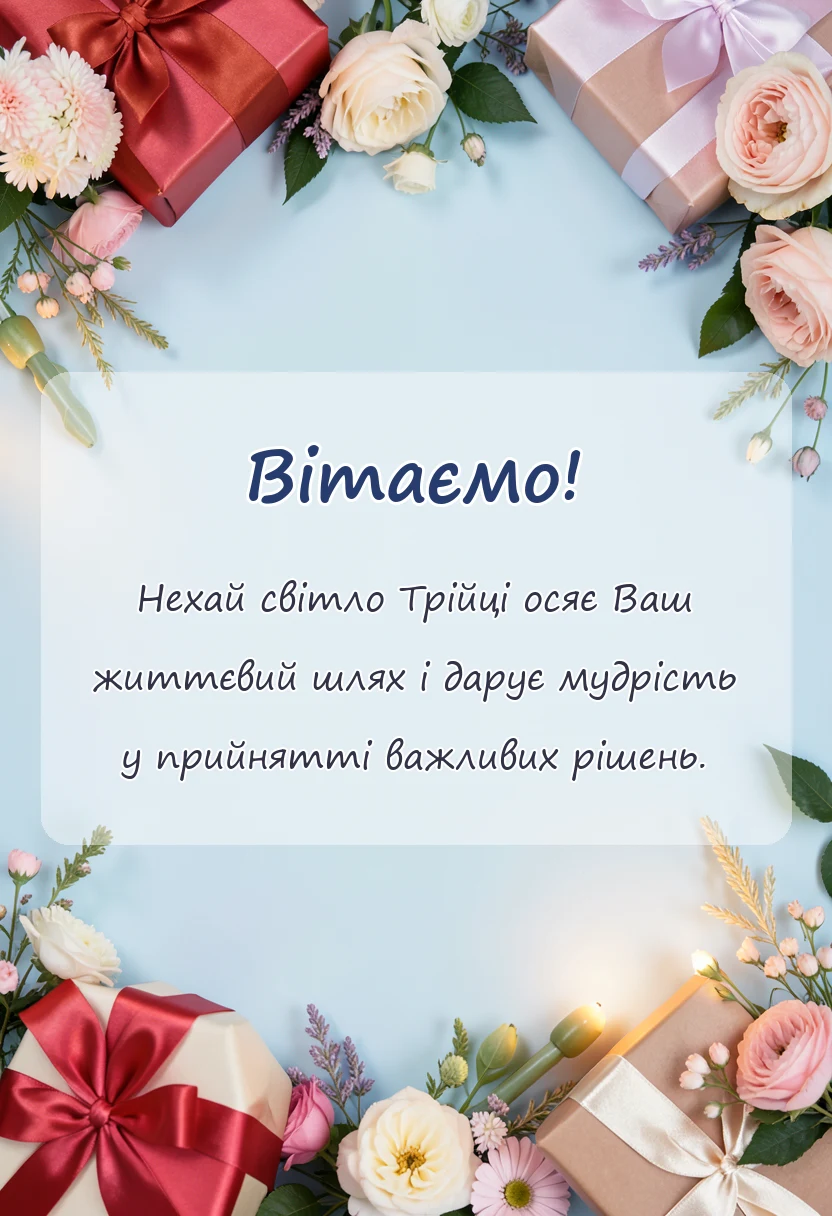 листівка з побажанням - патріотичні картинки з трійцею