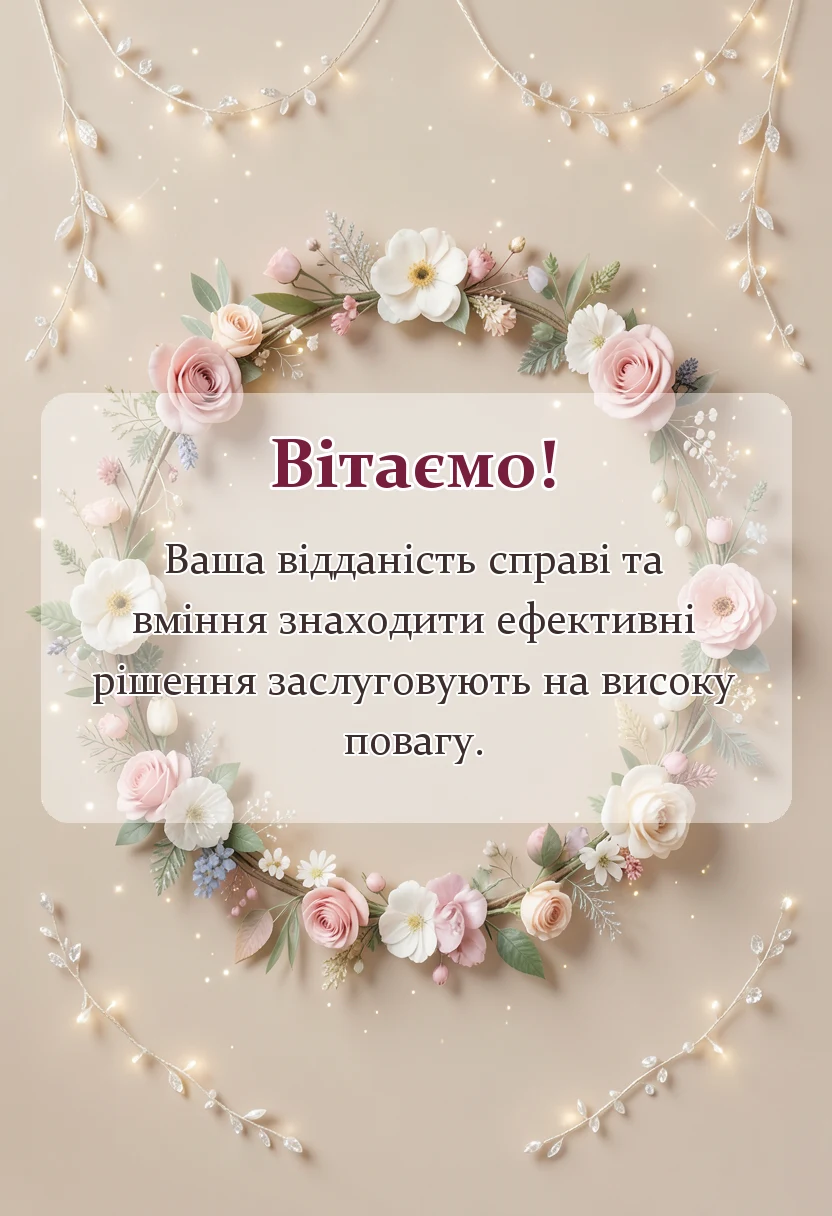 унікальна листівка - привітання з днем торгівлі своїми словами