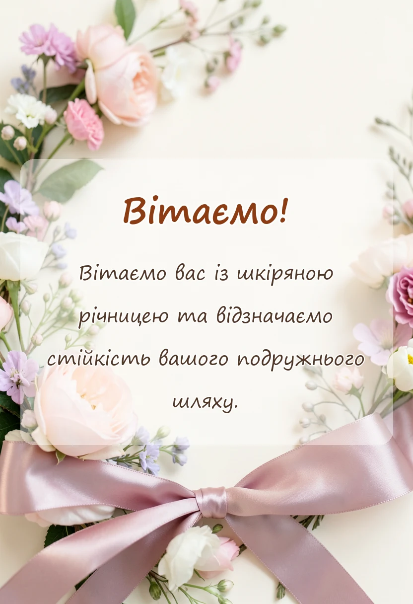 красива листівка: картинки шкіряного весілля
