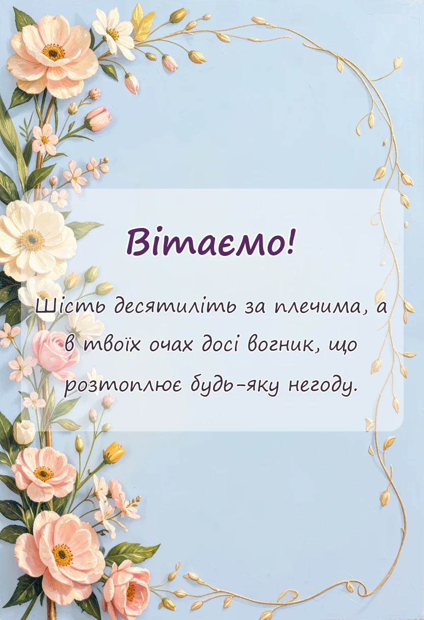 красива листівка: привітання з 60-річчям чоловікові