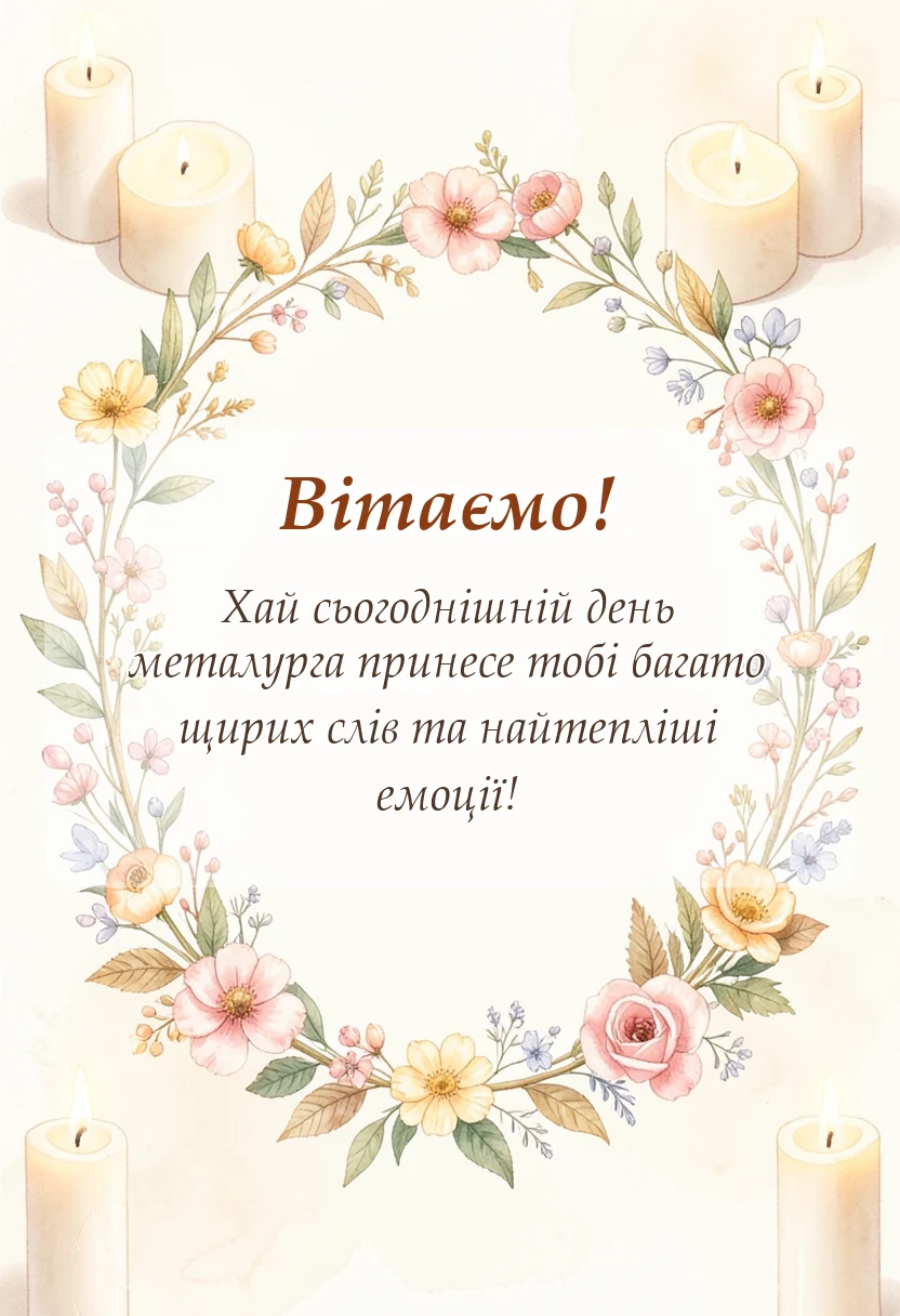 вітальна листівка - привітання з днем металурга
