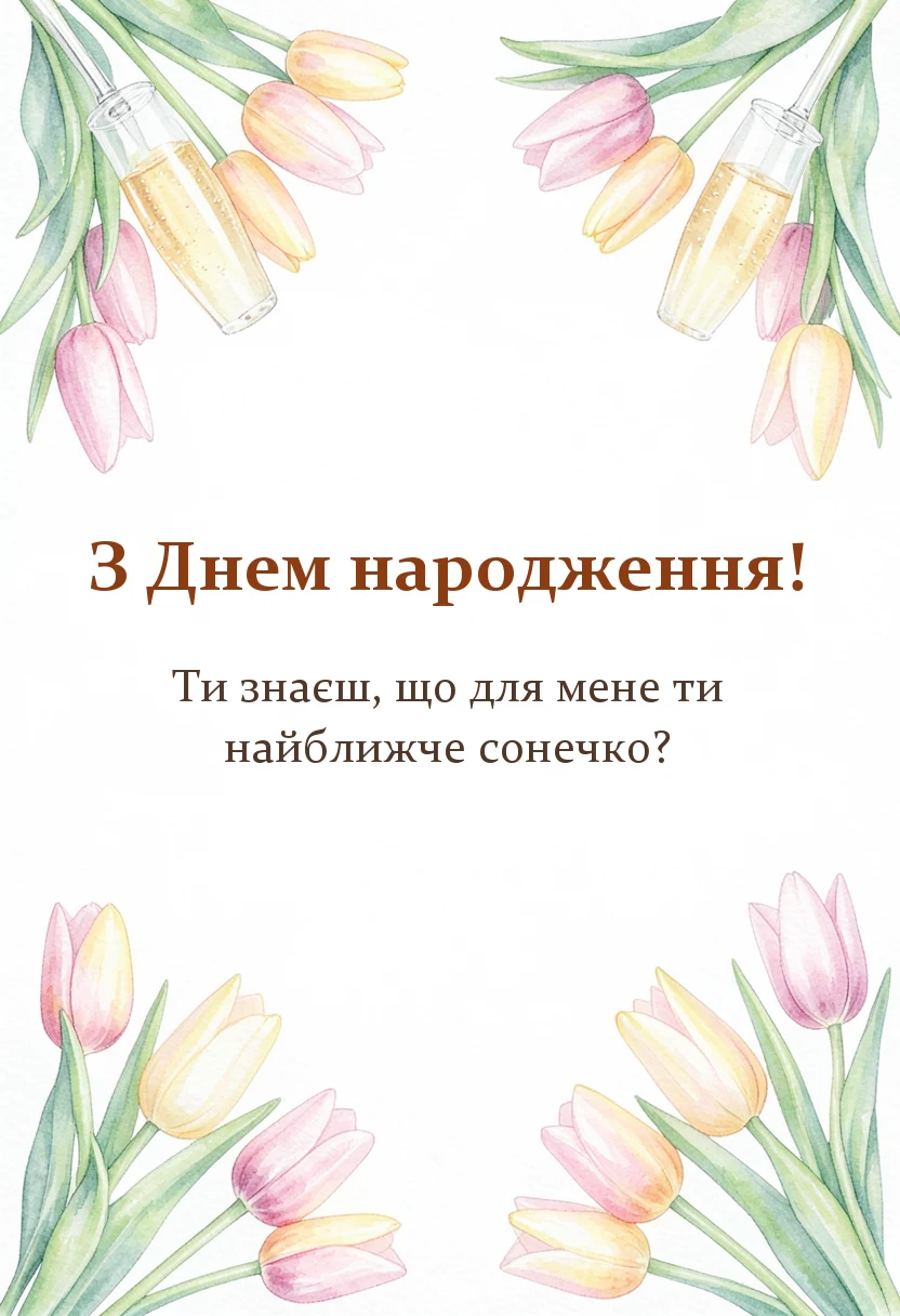 унікальна листівка - привітання з днем народження моє сонечко