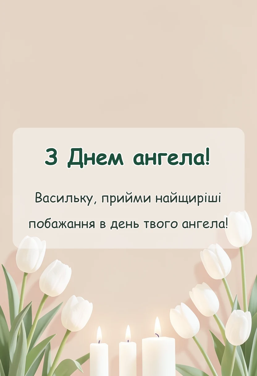унікальна листівка - привітання з днем ангела василя своїми словами