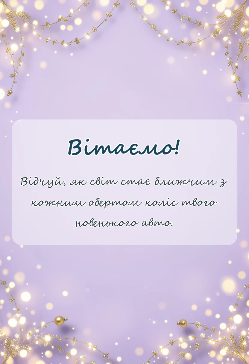 святкова картинка: тост за машину