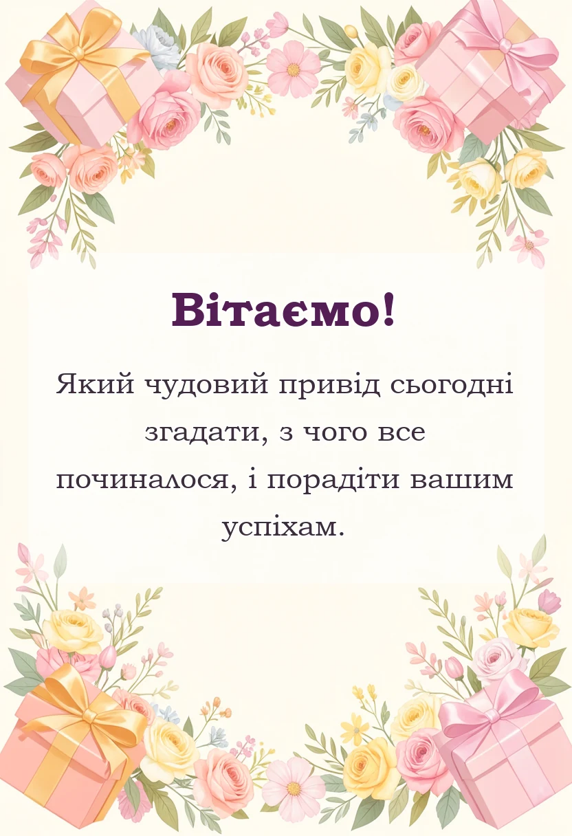 листівка з побажанням - коротке привітання з срібним весіллям