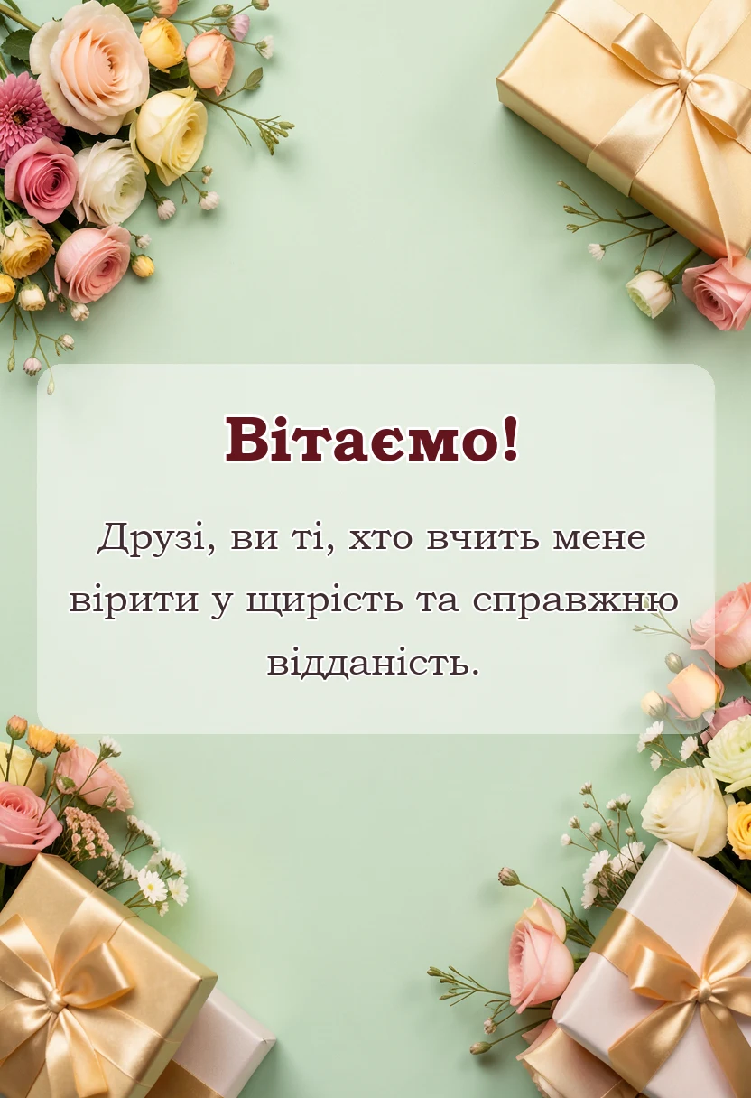 вітальна листівка - побажання на день святого валентина