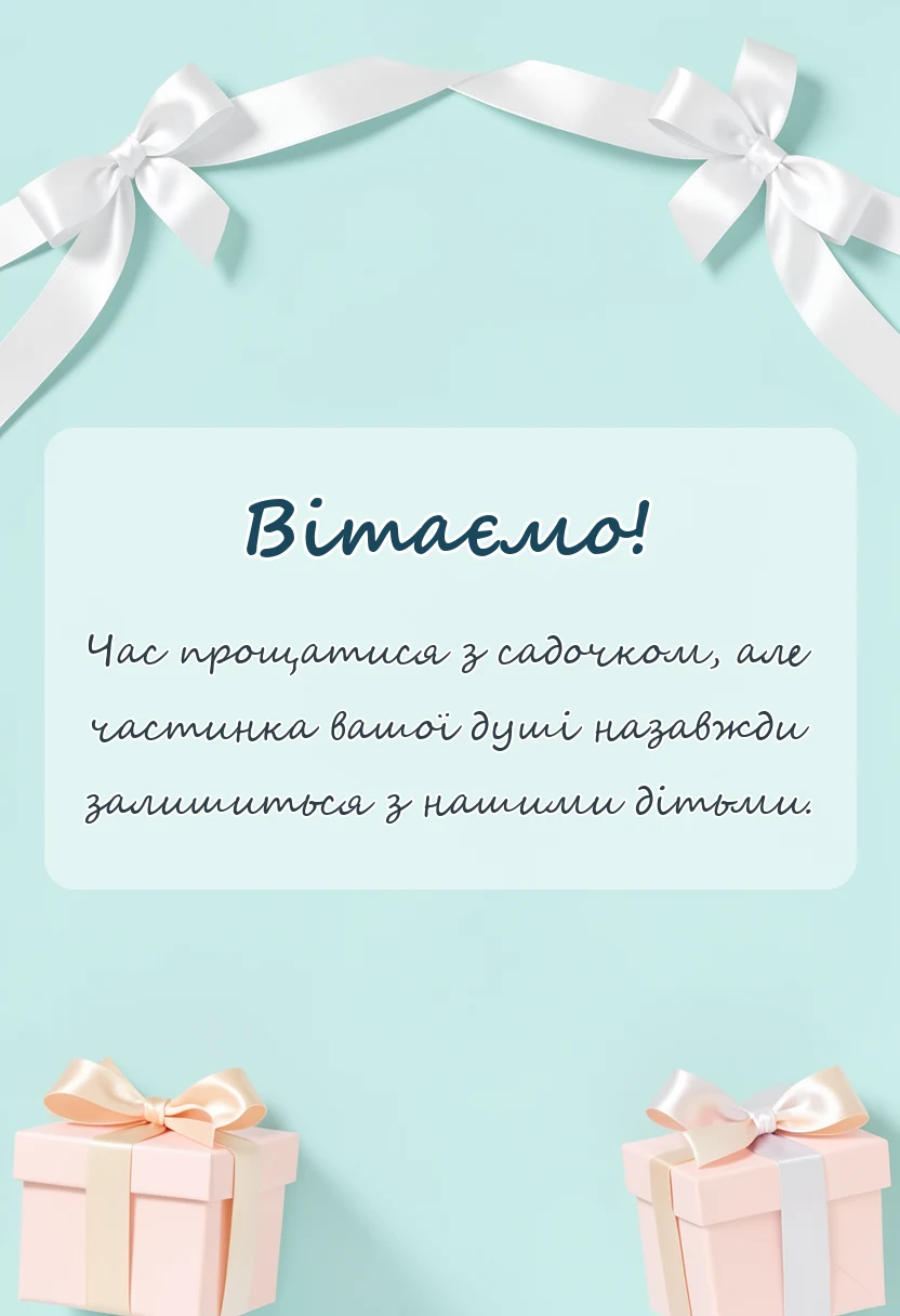 листівка з побажанням - подяка вихователям від батьків на випускний