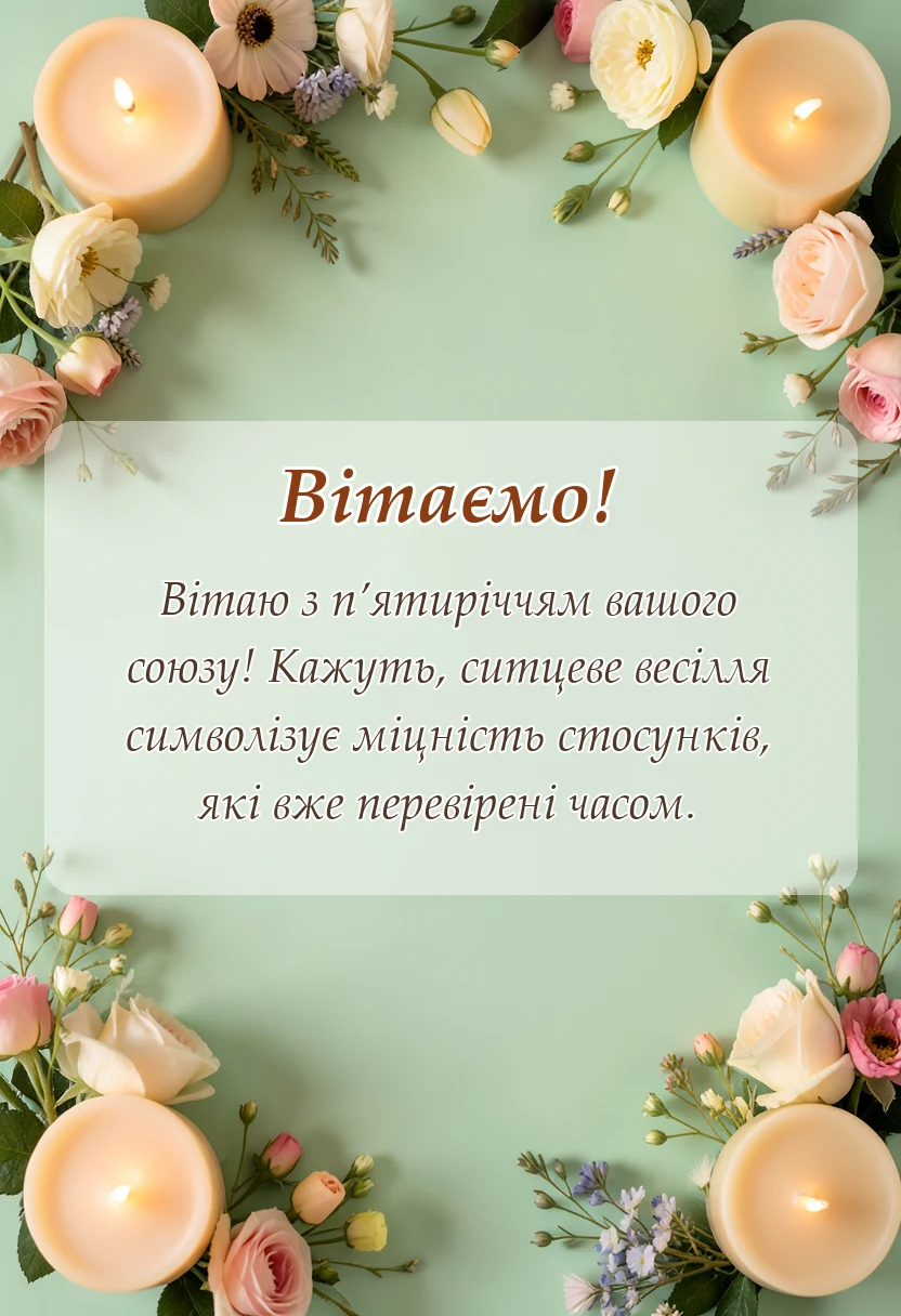 унікальна листівка - привітання з роковиною весілля своїми словами