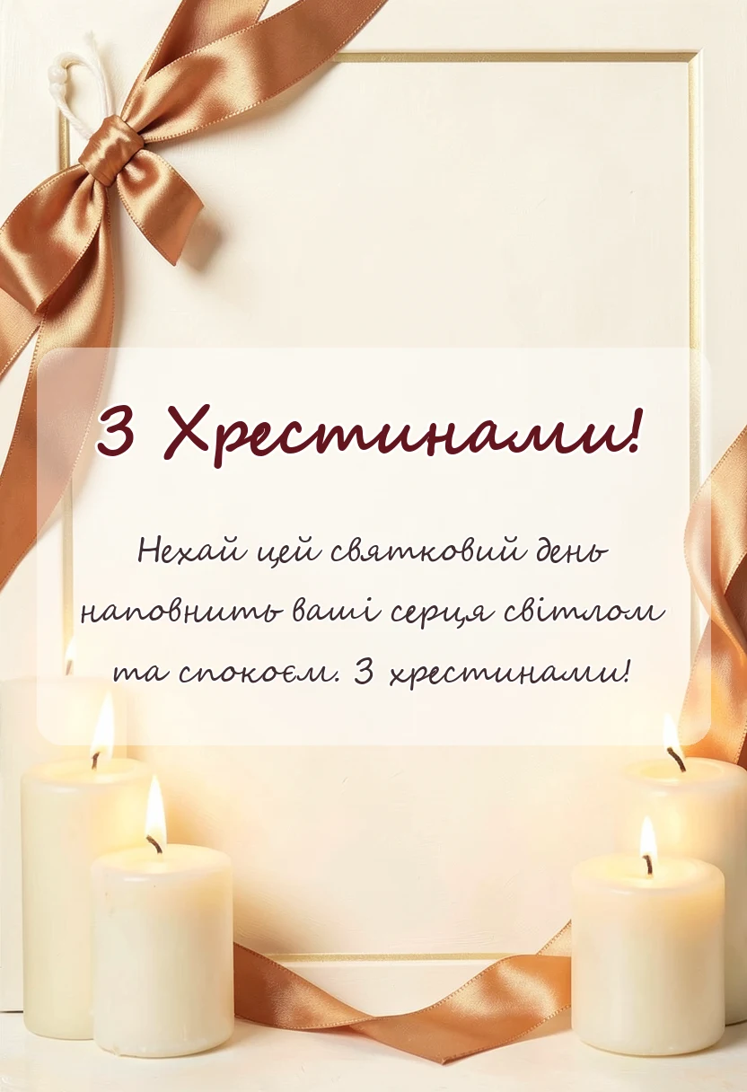 листівка з побажанням - короткі привітання з хрестинами