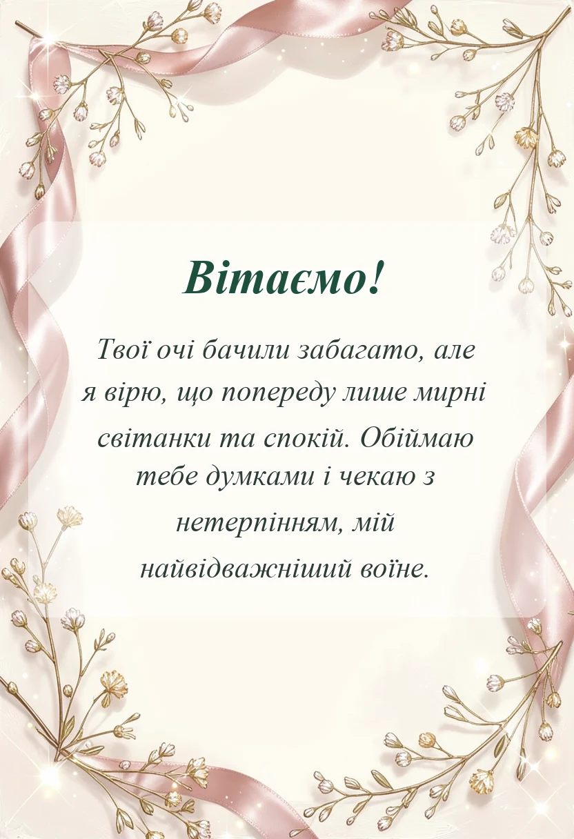 унікальна листівка - побажання на день захисника україни