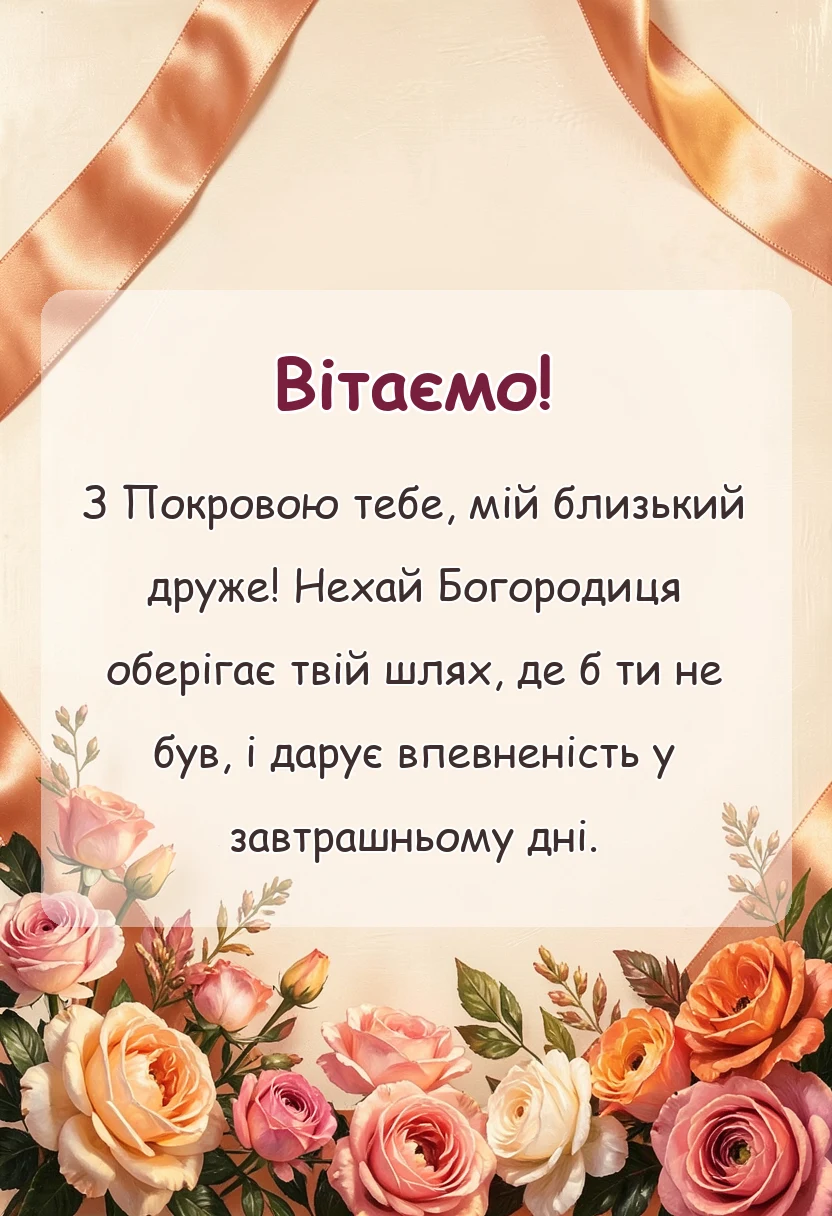 унікальна листівка - вітання з покровою і днем захисника