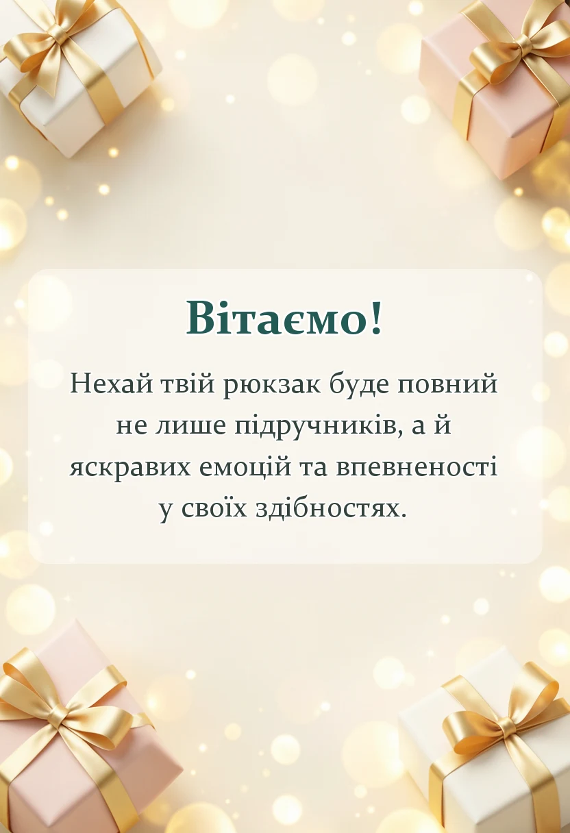 вітальна листівка - побажання на 1 вересня