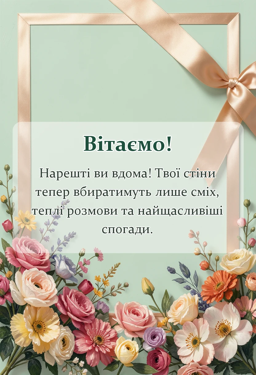 унікальна листівка - поздоровлення з новосіллям