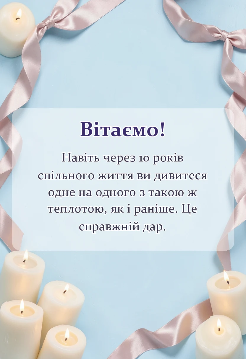 святкова картинка: привітання з олов'яним весіллям