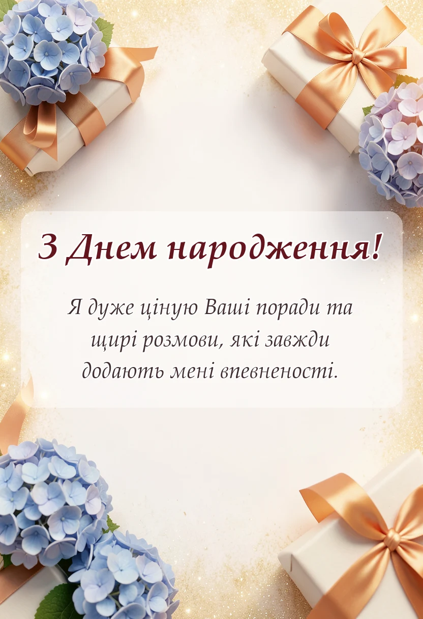 вітальна листівка - привітання з днем народження свекру від невістки