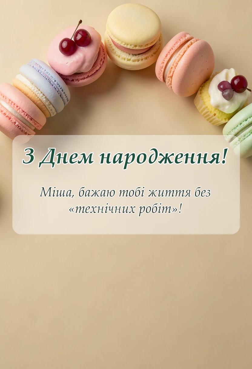 вітальна листівка - привітання з днем народження михайло