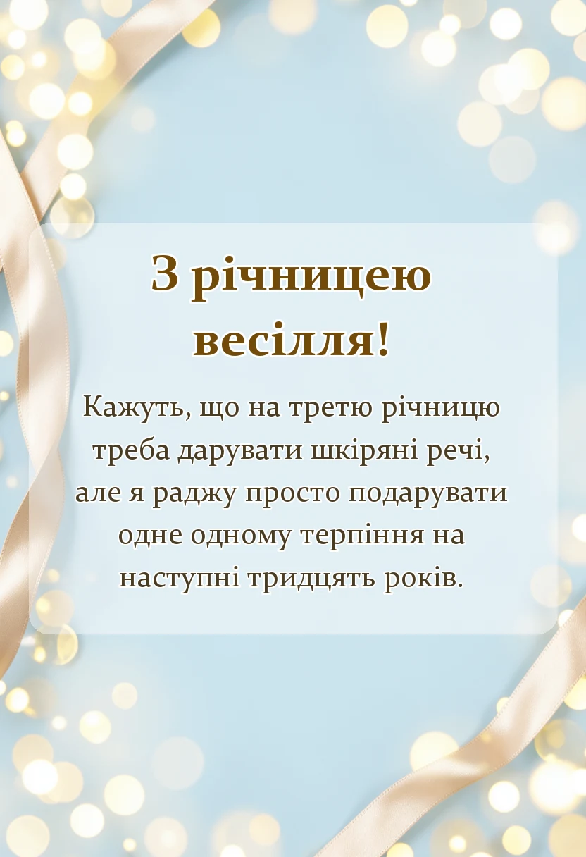 святкова картинка: привітання з шкіряним весіллям