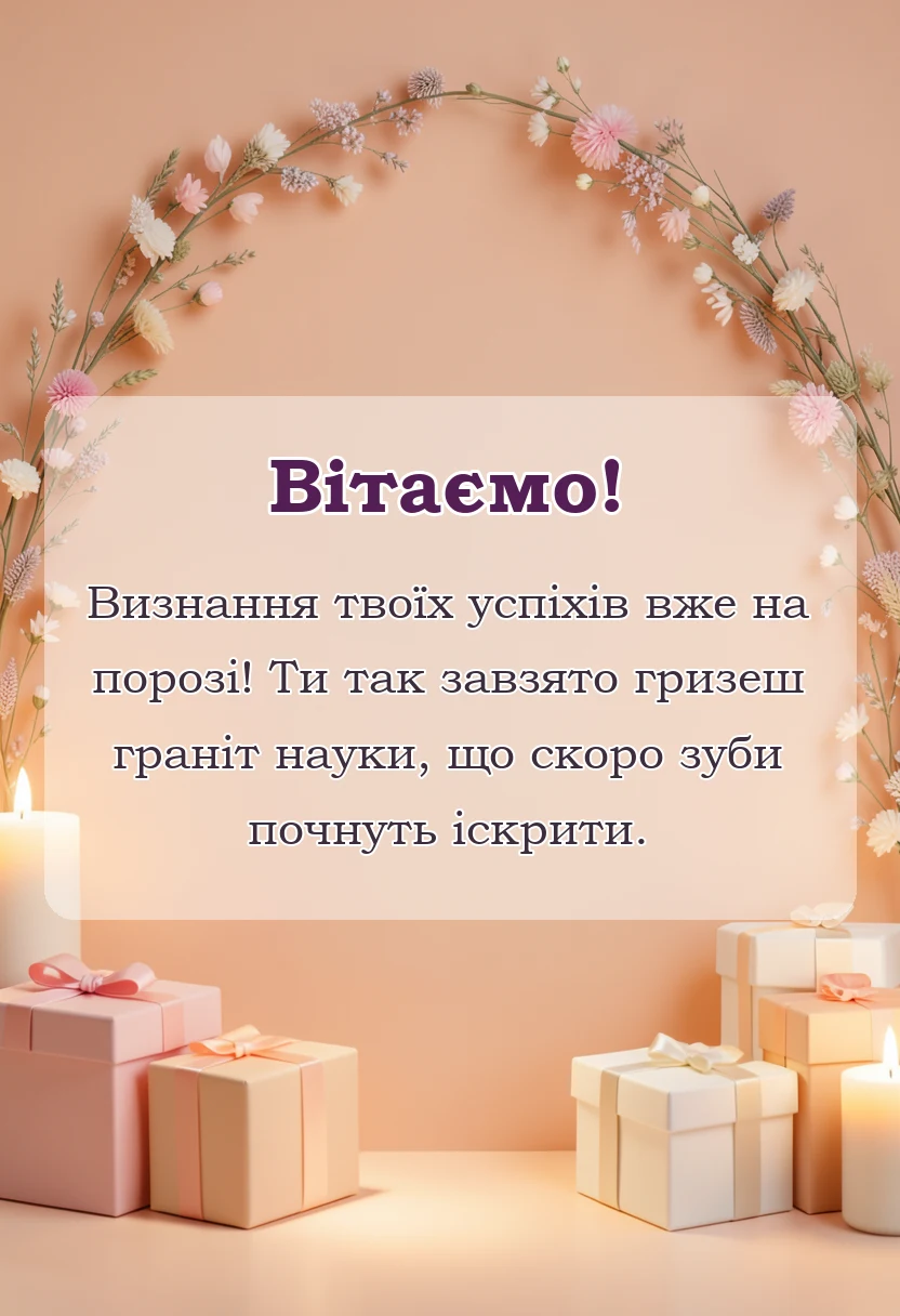 красива листівка: подяка за сумлінне навчання
