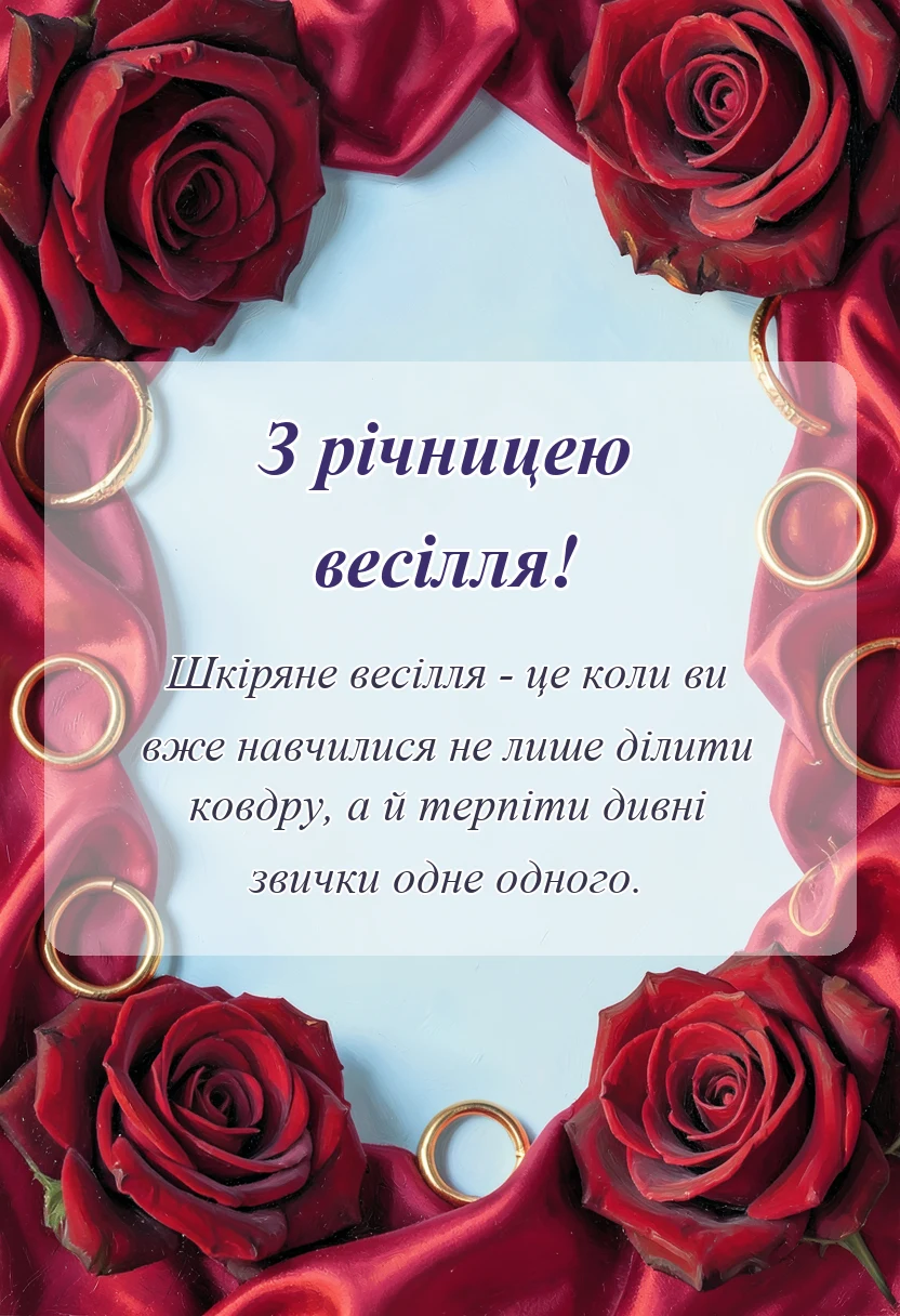 святкова картинка: привітання з шкіряним весіллям картинки