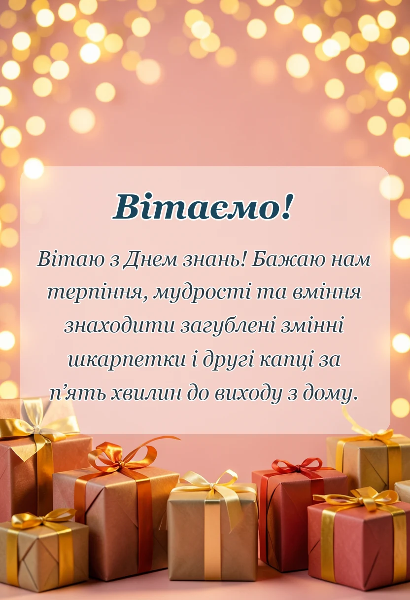 святкова картинка: привітання з днем знань для батьків
