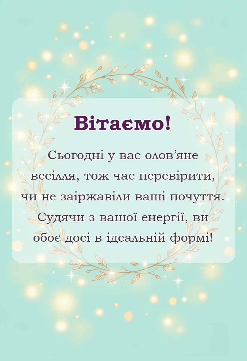унікальна листівка - картинки з олов'яним весіллям