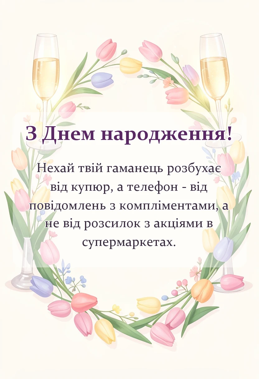 унікальна листівка - привітання з днем народження однокласниці
