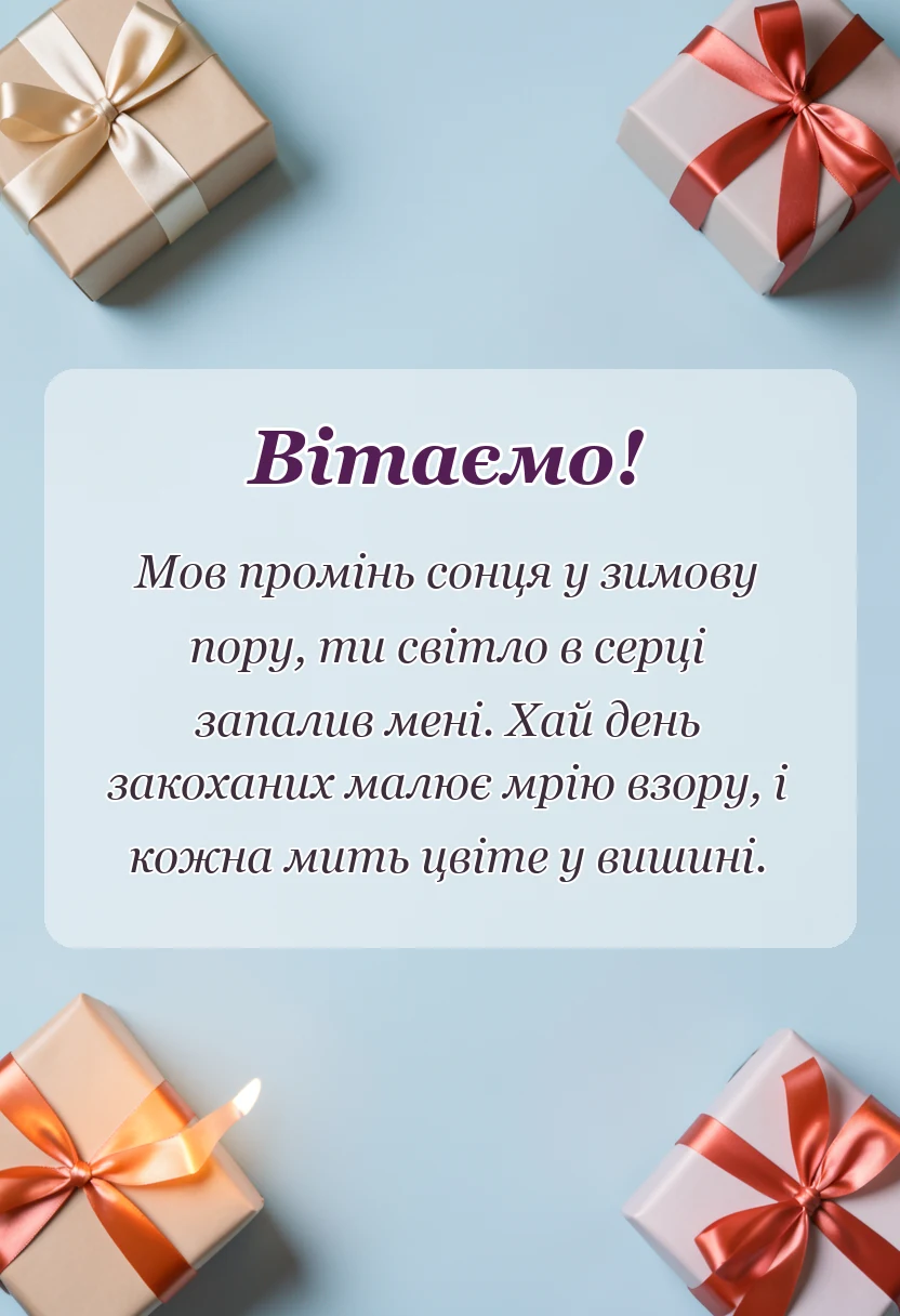 святкова картинка: привітання з днем закоханих